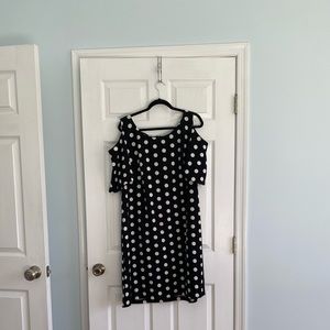 Avenue polka dot cold shoulder plus size dress
